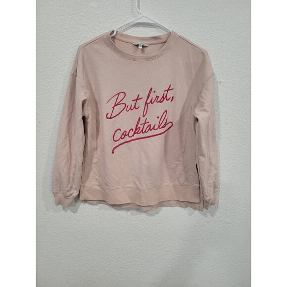 Wildfox Women's But First Cocktails Pink Crewneck Sweatshirt‎ size XS #5 - Picture 1 of 3